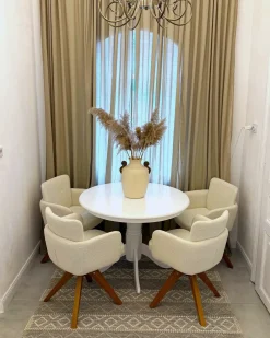 Tavolo da pranzo AKRON Bianco 100 cm 100 cm