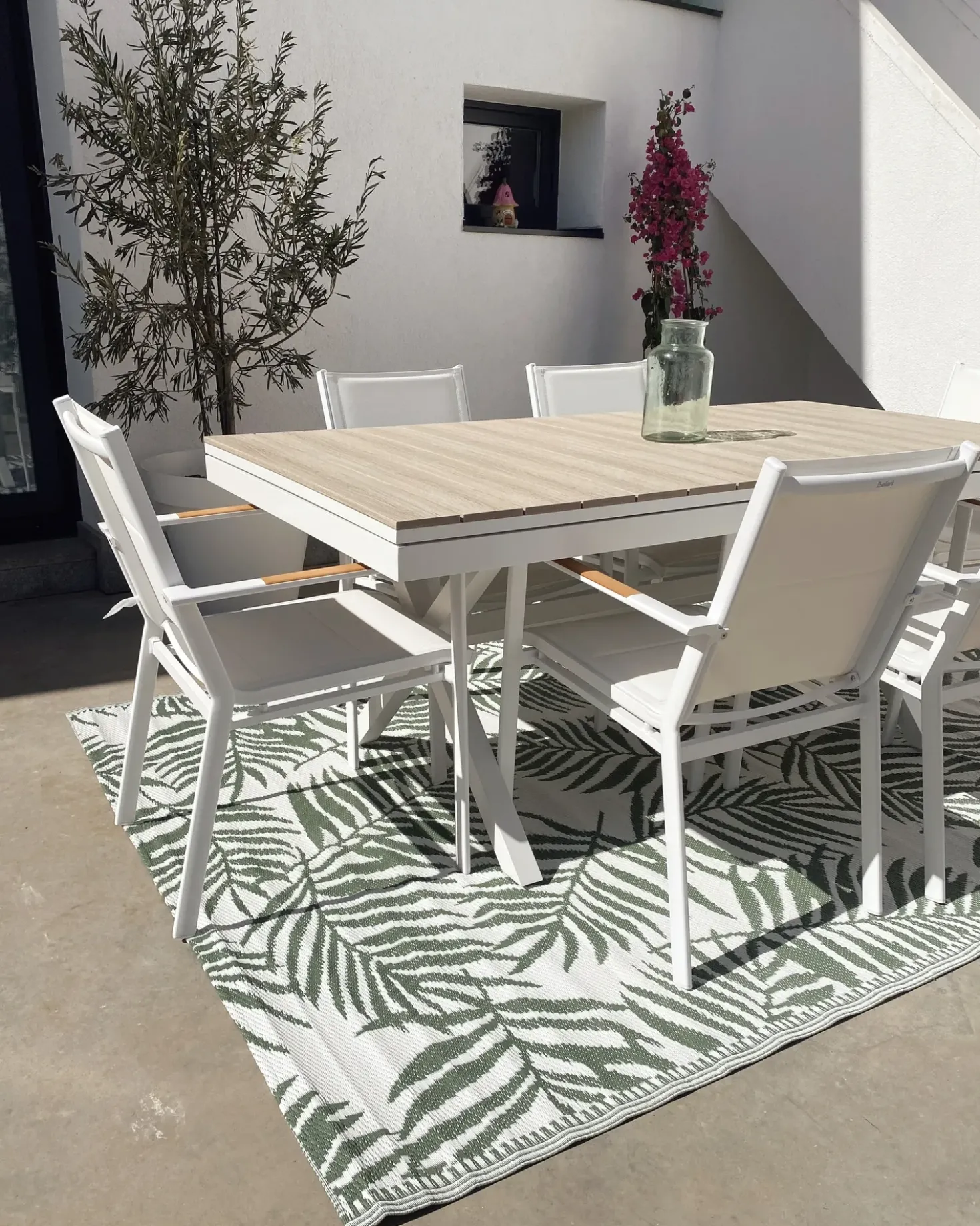 Tavolo da pranzo allungabile da giardino FANES 184/242 cm 90 cm Metallo Bianco