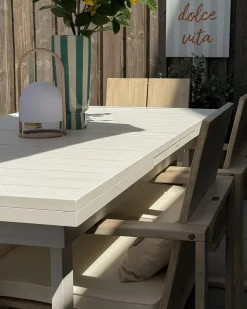 Tavolo da pranzo allungabile da giardino VALCANETTO 180/240 cm 90 cm Metallo Bianco