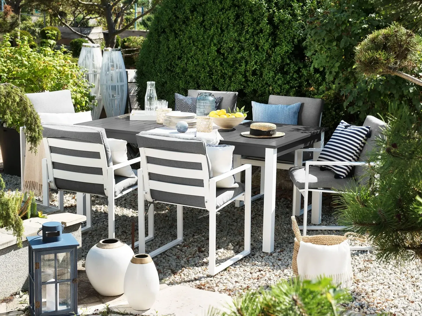 Tavolo da pranzo allungabile da giardino PANCOLE 168/248 cm 100 cm Metallo Grigio