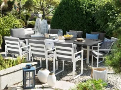 Tavolo da pranzo allungabile da giardino PANCOLE 168/248 cm 100 cm Metallo Grigio
