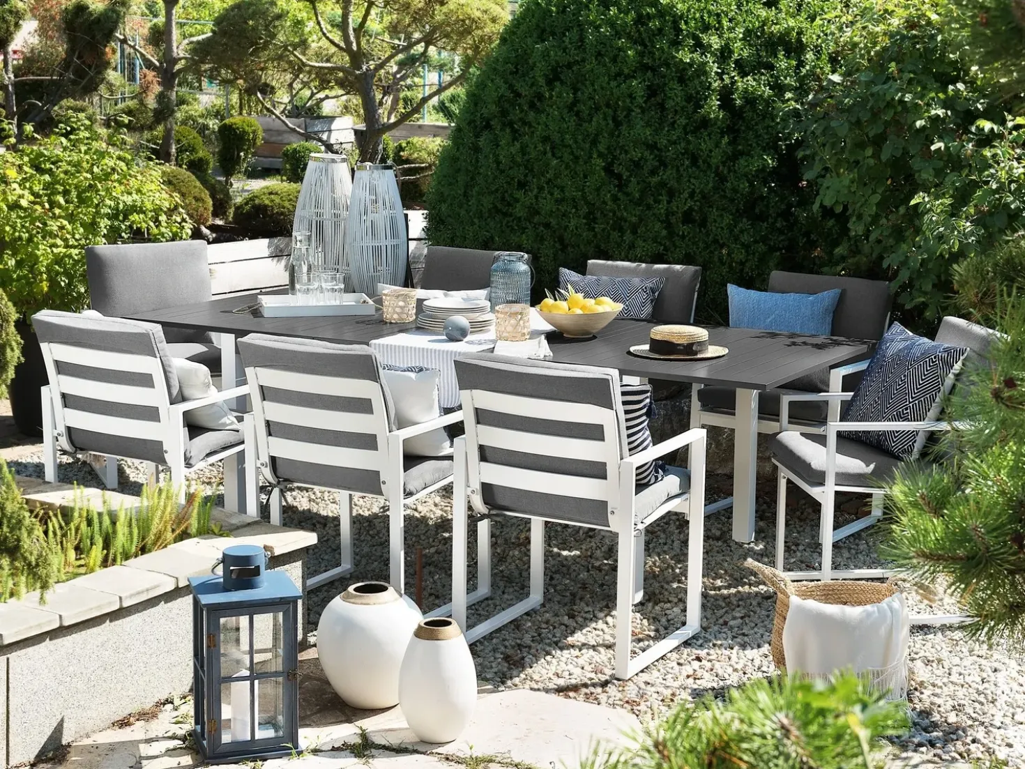 Tavolo da pranzo allungabile da giardino PANCOLE 168/248 cm 100 cm Metallo Grigio