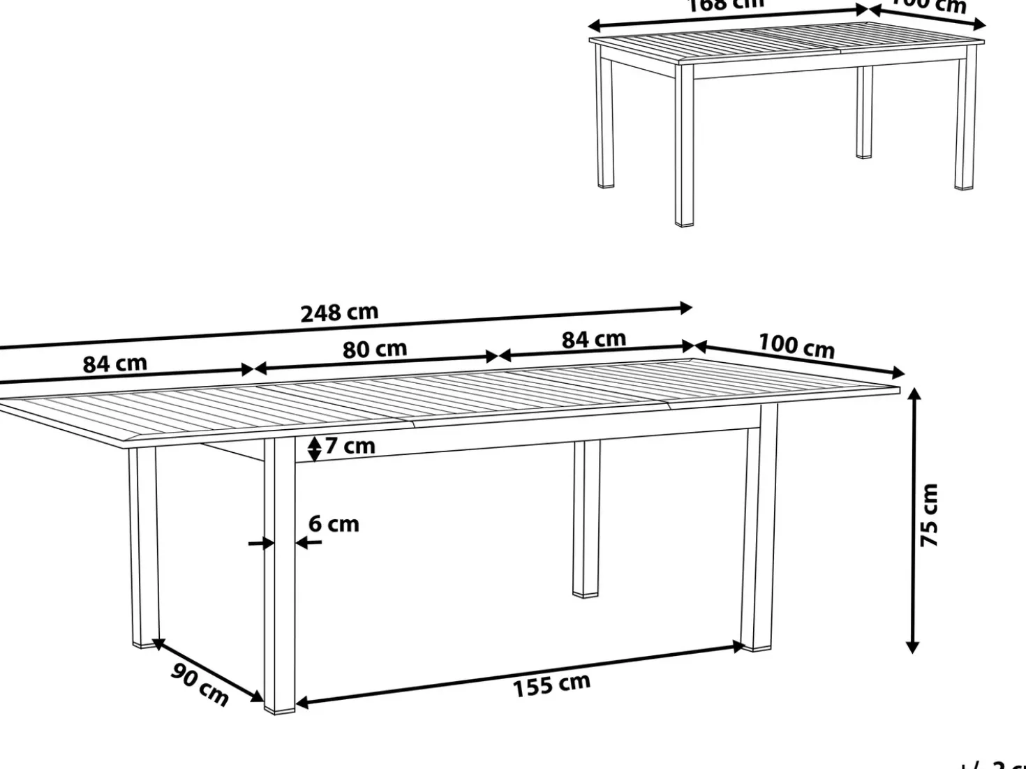 Tavolo da pranzo allungabile da giardino PANCOLE 168/248 cm 100 cm Metallo Grigio