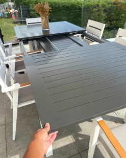 Tavolo da pranzo allungabile da giardino PANCOLE 168/248 cm 100 cm Metallo Grigio