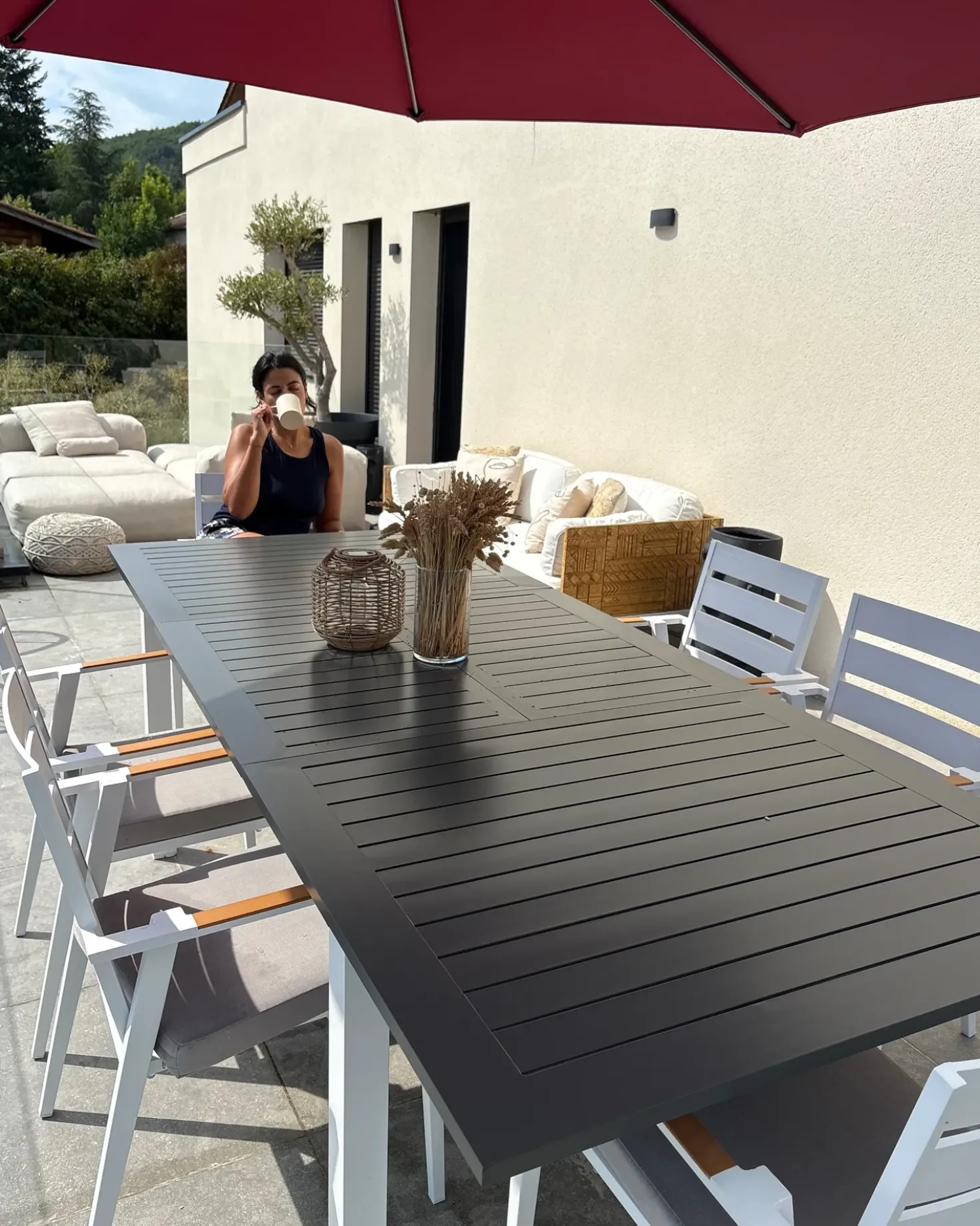 Tavolo da pranzo allungabile da giardino PANCOLE 168/248 cm 100 cm Metallo Grigio