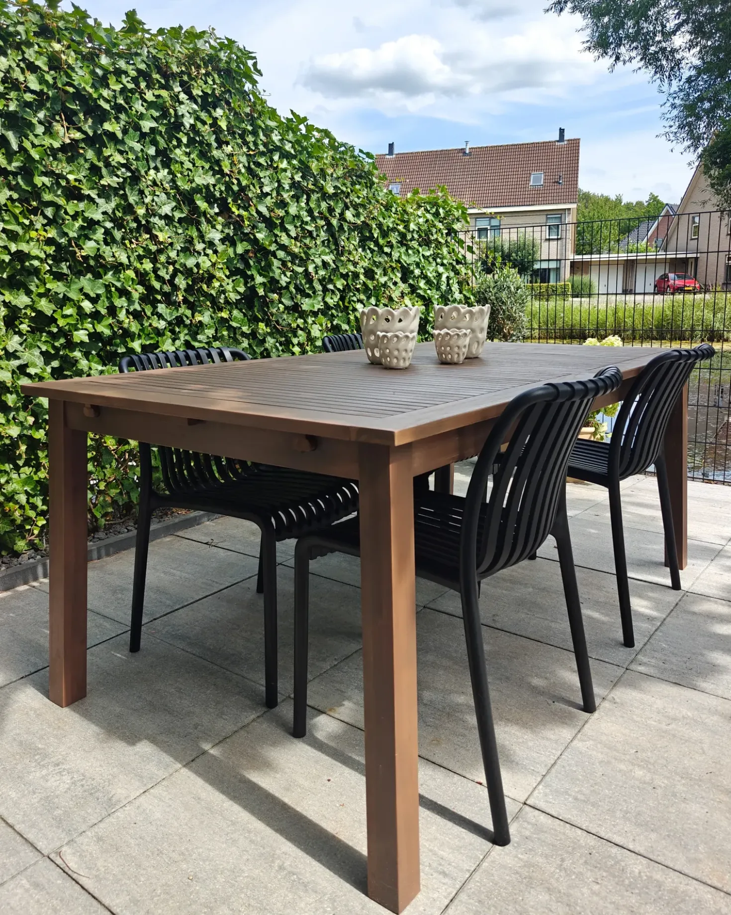 Tavolo da pranzo allungabile da giardino CESANA 180/240 cm 100 cm Legno d'acacia Marrone scuro