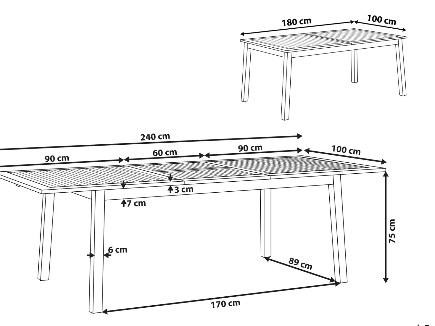 Tavolo da pranzo allungabile da giardino CESANA 180/240 cm 100 cm Legno d'acacia Marrone scuro