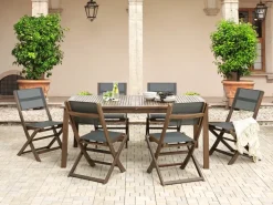 Tavolo da pranzo allungabile da giardino CESANA 180/240 cm 100 cm Legno d'acacia Marrone scuro