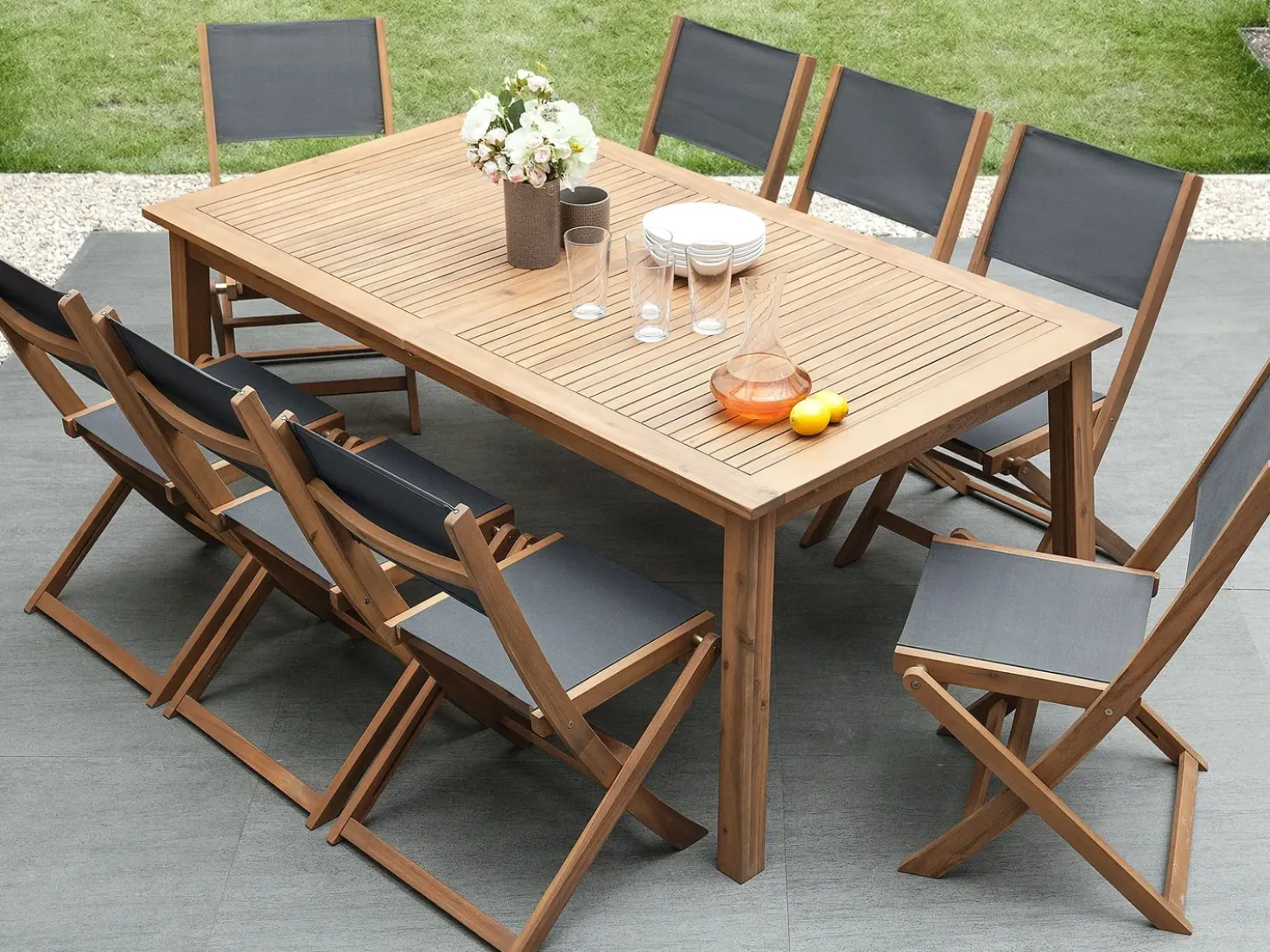 Tavolo da pranzo allungabile da giardino CESANA 180/240 cm 100 cm Legno d'acacia Marrone chiaro