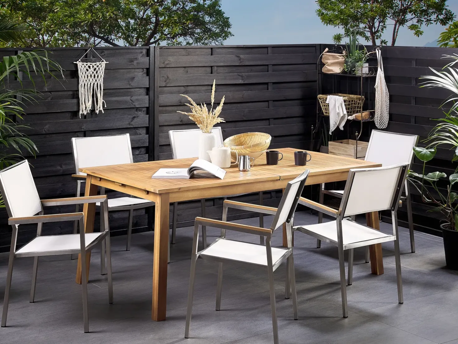 Tavolo da pranzo allungabile da giardino CESANA 180/240 cm 100 cm Legno d'acacia Marrone chiaro