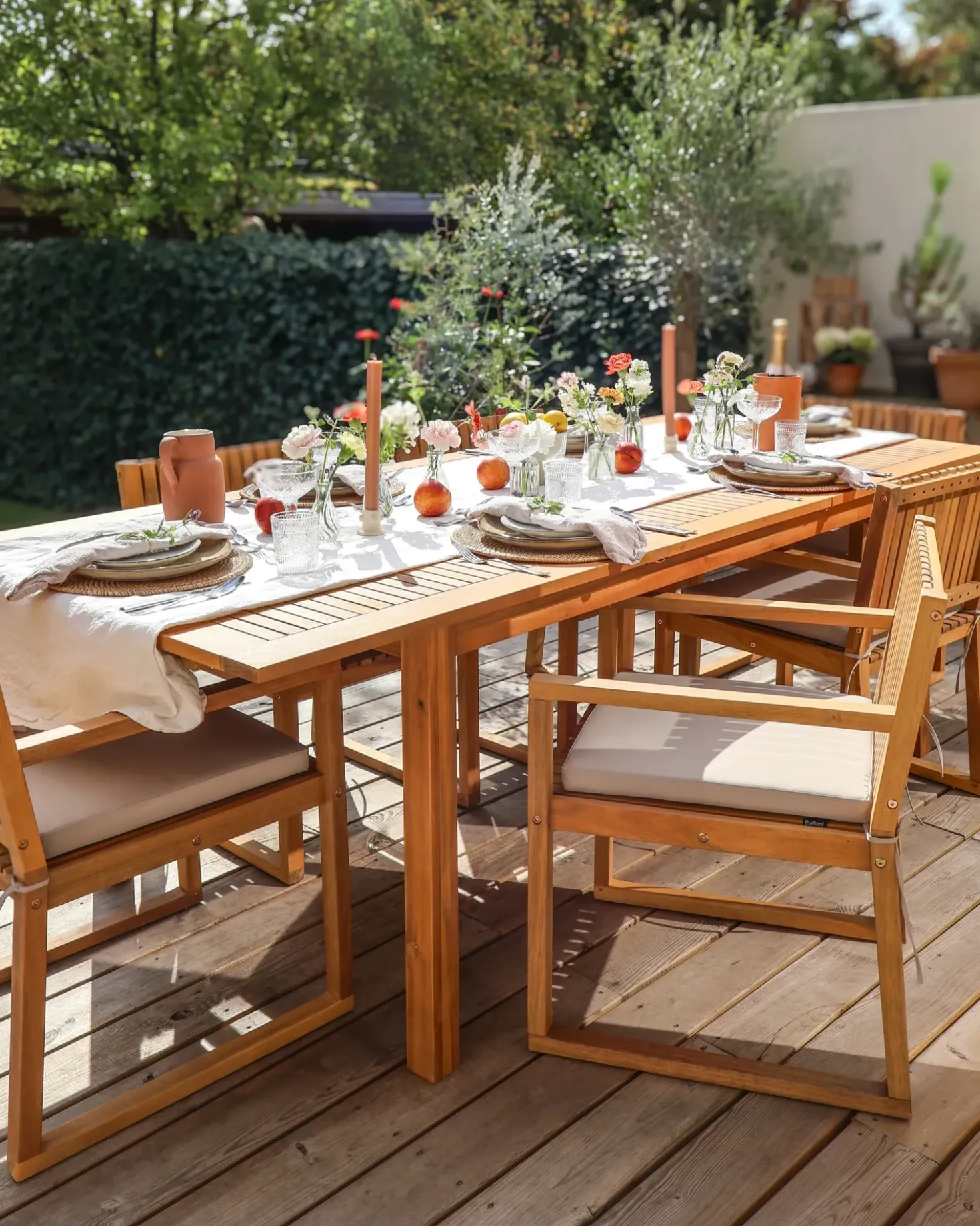 Tavolo da pranzo allungabile da giardino CESANA 180/240 cm 100 cm Legno d'acacia Marrone chiaro