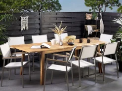 Tavolo da pranzo allungabile da giardino CESANA 180/240 cm 100 cm Legno d'acacia Marrone chiaro