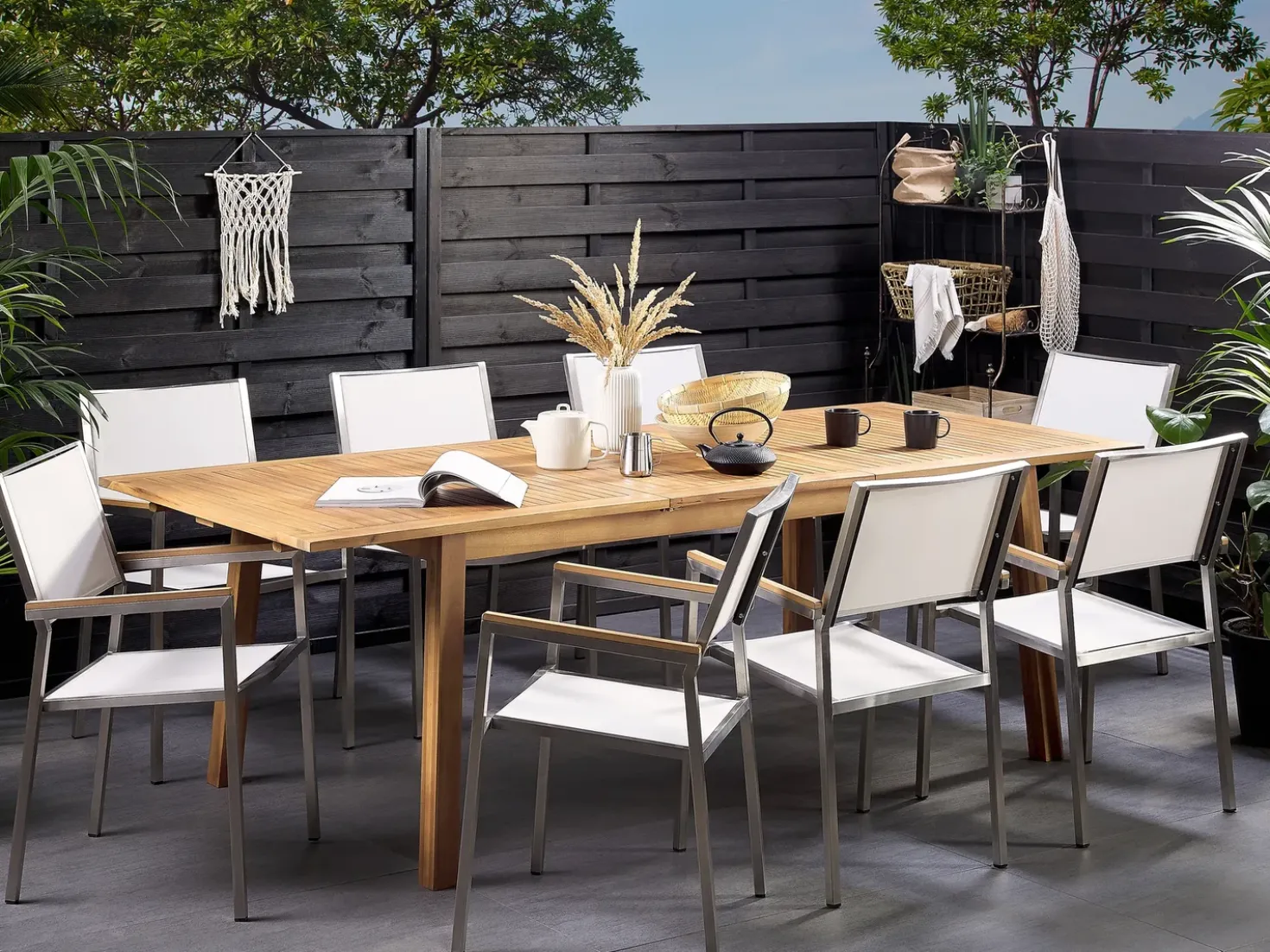 Tavolo da pranzo allungabile da giardino CESANA 180/240 cm 100 cm Legno d'acacia Marrone chiaro