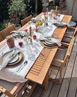 Tavolo da pranzo allungabile da giardino CESANA 180/240 cm 100 cm Legno d'acacia Marrone chiaro