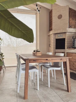 Tavolo da pranzo allungabile da giardino CESANA 180/240 cm 100 cm Legno d'acacia Marrone chiaro