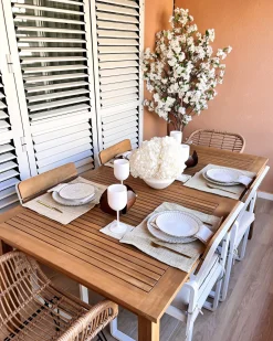 Tavolo da pranzo allungabile da giardino CESANA 180/240 cm 100 cm Legno d'acacia Marrone chiaro