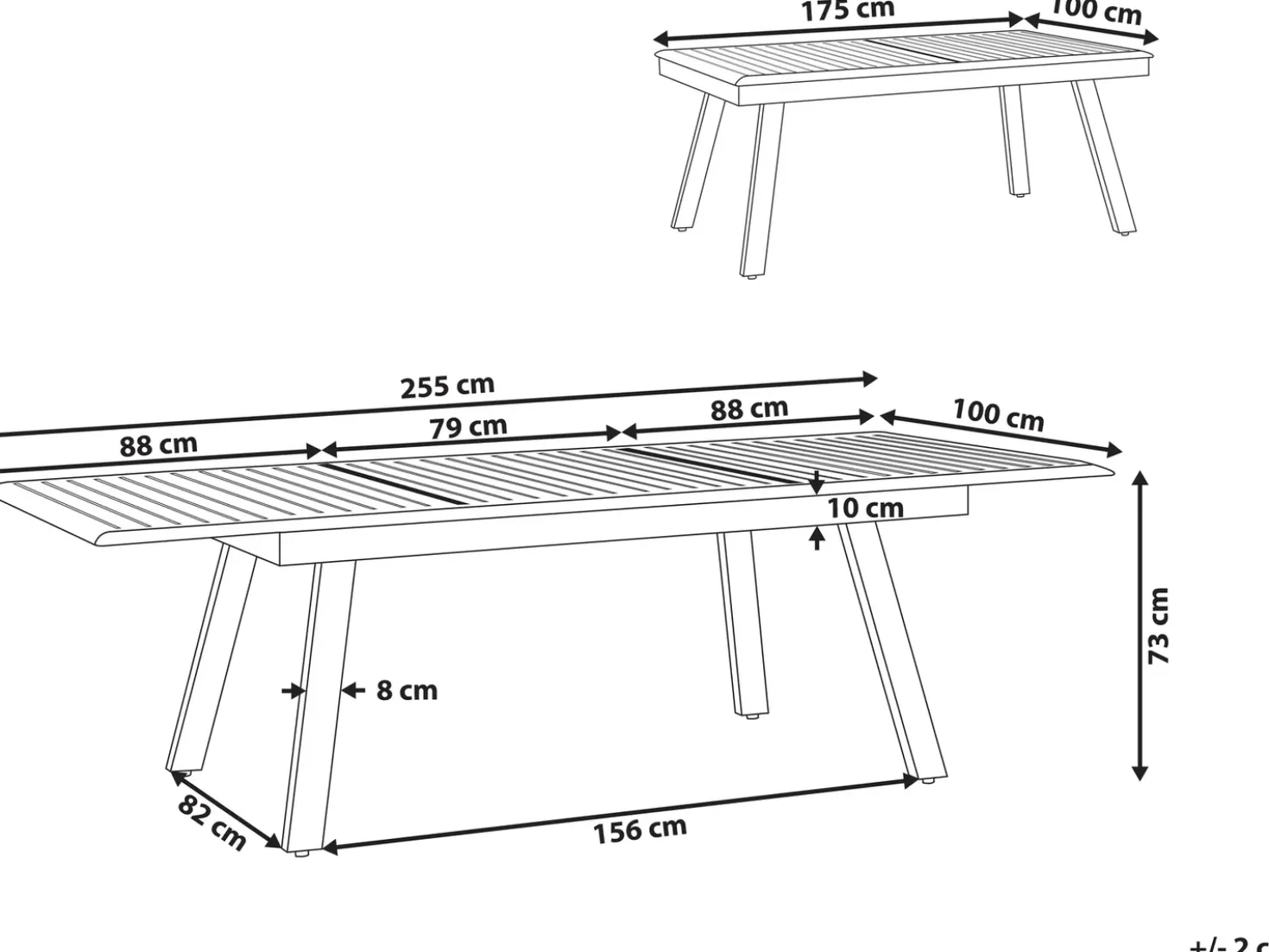 Tavolo da pranzo allungabile da giardino PERETA 175/255 cm 100 cm Metallo Grigio chiaro
