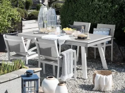 Tavolo da pranzo allungabile da giardino PERETA 175/255 cm 100 cm Metallo Grigio chiaro