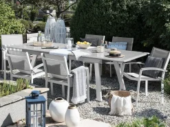 Tavolo da pranzo allungabile da giardino PERETA 175/255 cm 100 cm Metallo Grigio chiaro