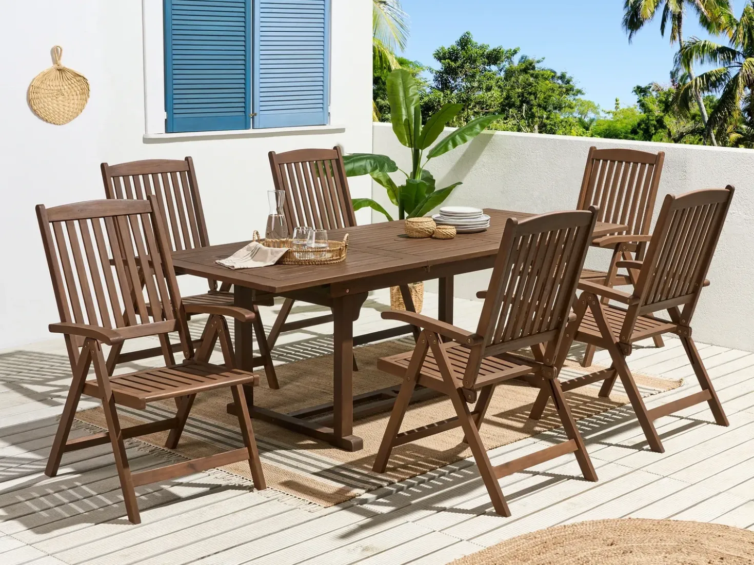 Tavolo da pranzo allungabile da giardino AMANTEA 160/220 cm 90 cm Legno d'acacia Marrone scuro