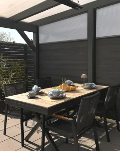 Tavolo da pranzo allungabile da giardino FANES 184/242 cm 90 cm Metallo Grigio grafite