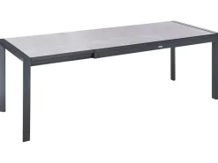 Tavolo da pranzo allungabile da giardino BINASCO 160/220 cm 90 cm Effetto pietra Grigio