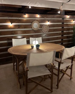 Tavolo da pranzo allungabile da giardino MAUI 160/220 cm 100 cm Legno d'acacia Marrone chiaro