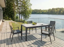 Tavolo da pranzo allungabile da giardino BINASCO 160/220 cm 90 cm Beige