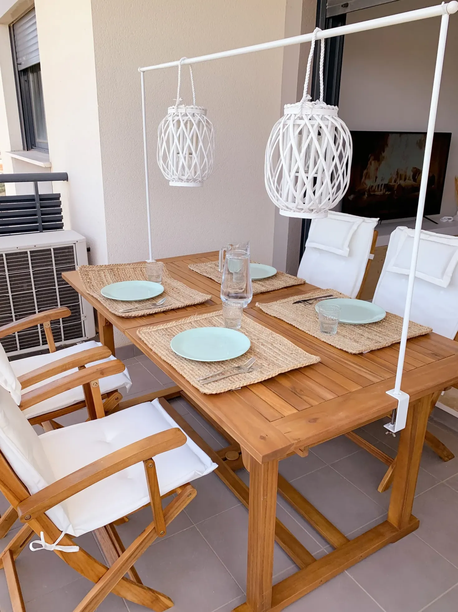Tavolo da pranzo allungabile da giardino JAVA 160/220 cm 90 cm Legno d'acacia Marrone chiaro