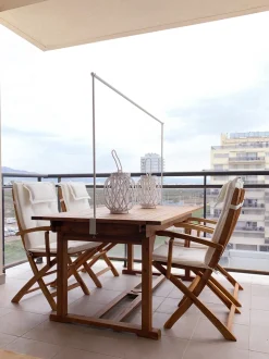 Tavolo da pranzo allungabile da giardino JAVA 160/220 cm 90 cm Legno d'acacia Marrone chiaro