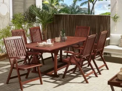 Tavolo da pranzo allungabile da giardino TOSCANA 160/220 cm 90 cm Legno d'acacia Marrone scuro