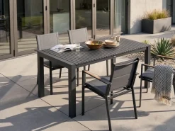 Tavolo da pranzo allungabile da giardino ARDESIO 160/220 cm 90 cm Metallo Grigio scuro