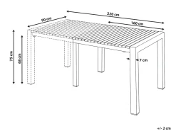 Tavolo da pranzo allungabile da giardino ARDESIO 160/220 cm 90 cm Metallo Grigio scuro