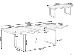 Tavolo da pranzo allungabile da giardino VALCANETTO 180/240 cm 90 cm Metallo Nero