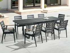 Tavolo da pranzo allungabile da giardino VALCANETTO 180/240 cm 90 cm Metallo Nero