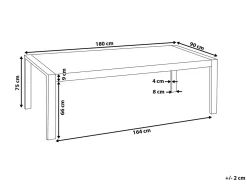 Tavolo da pranzo ARCTIC Argento 180 cm 90 cm