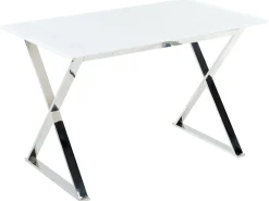 Tavolo da pranzo ATTICA Bianco 120 cm 70 cm Vetro temperato