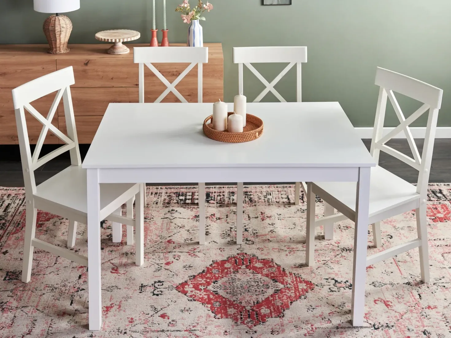Tavolo da pranzo BARLEE Bianco 120 cm 75 cm Legno di pioppo