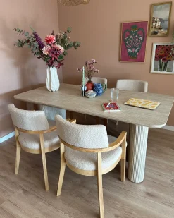 Tavolo da pranzo BARROY Effetto travertino 180 cm 90 cm