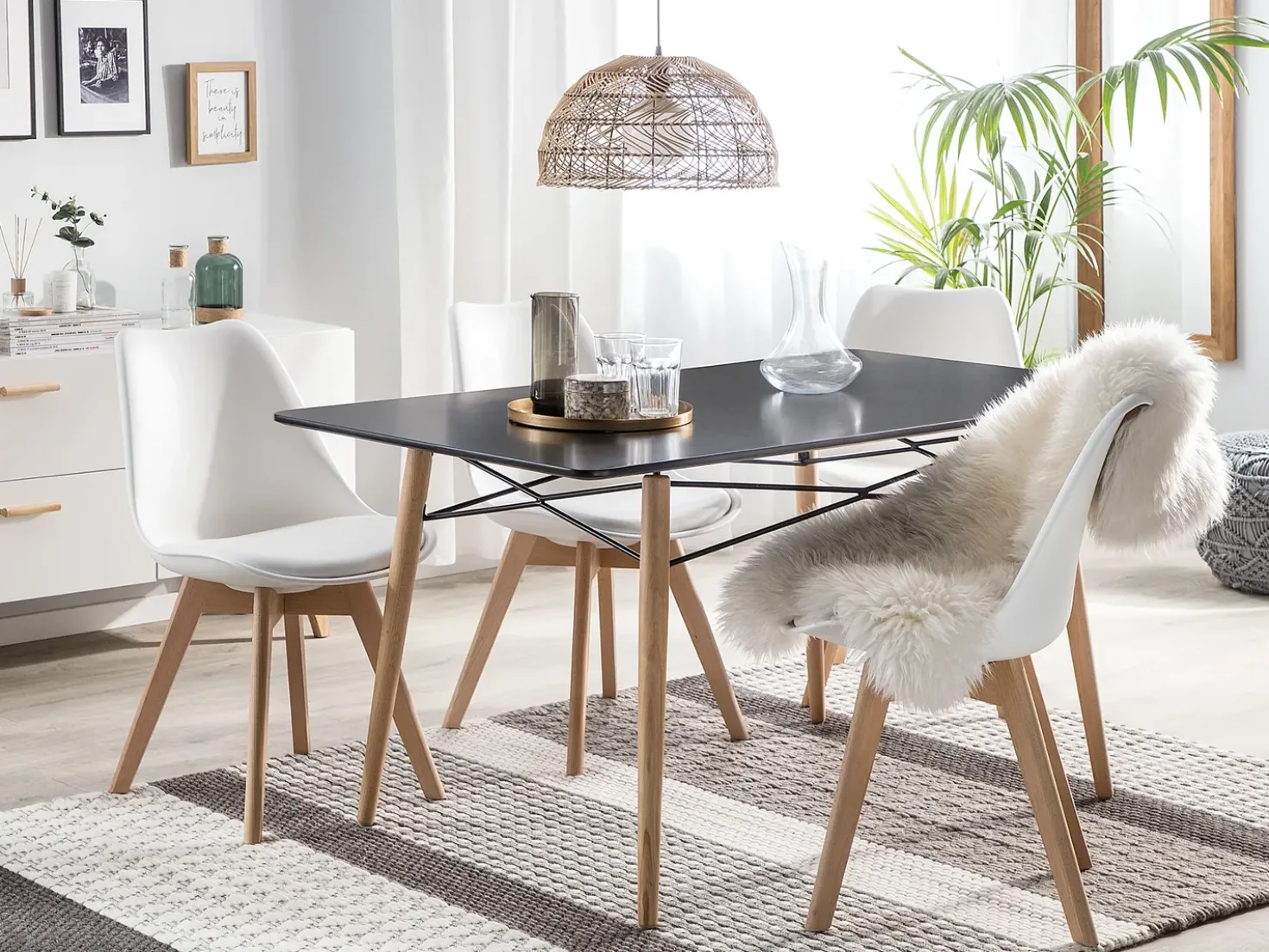 Tavolo da pranzo BIONDI Faggio nero 140 cm 80 cm