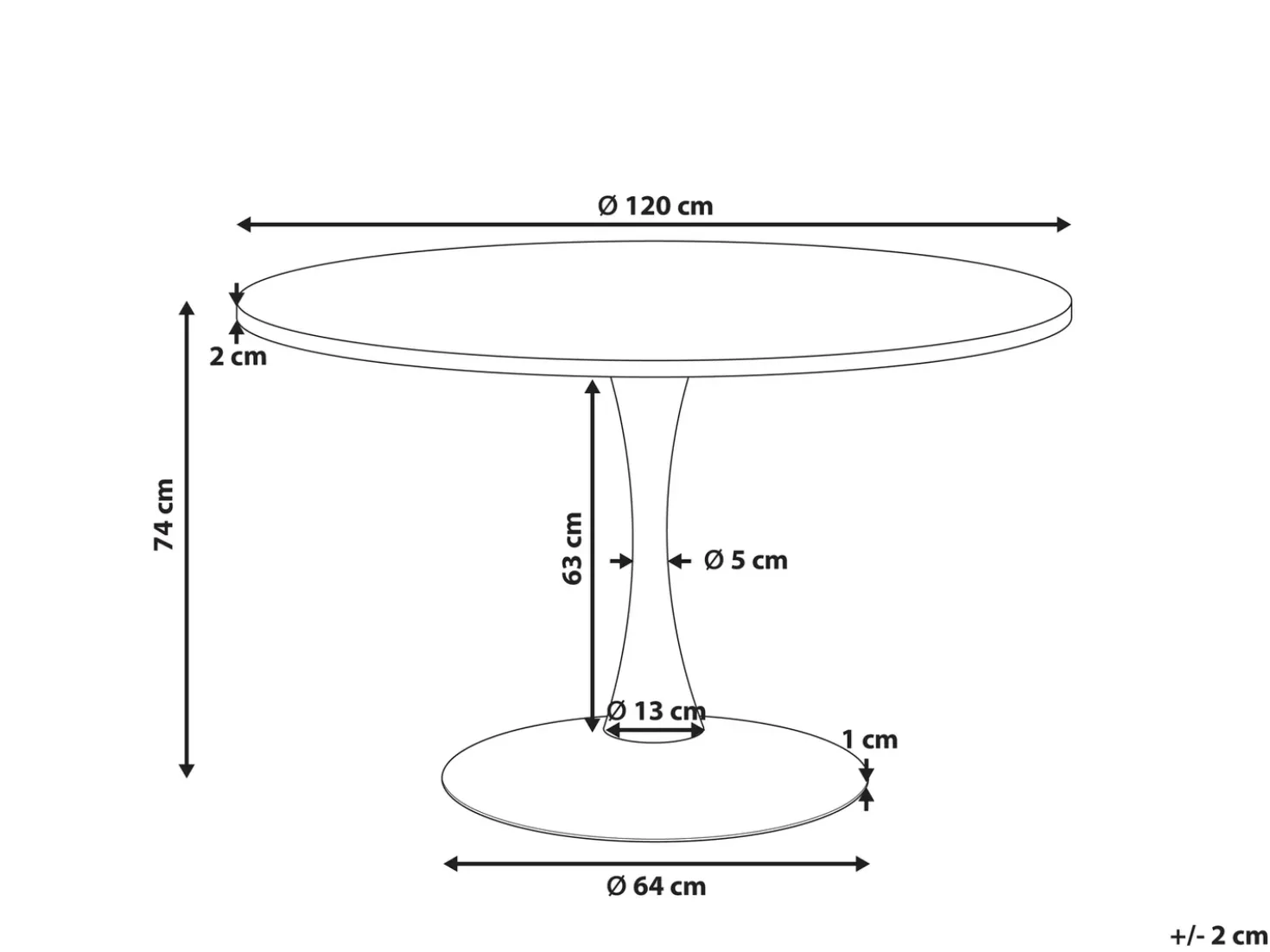 Tavolo da pranzo BOCA Bianco 120 cm 120 cm