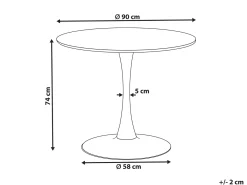 Tavolo da pranzo BOCA Marmo nero 90 cm 90 cm