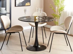 Tavolo da pranzo BOCA Marmo nero 90 cm 90 cm