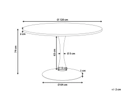 Tavolo da pranzo BOCA Nero 120 cm 120 cm