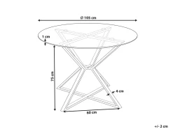 Tavolo da pranzo BOSCO Argento 105 cm 105 cm Vetro temperato