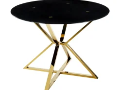 Tavolo da pranzo BOSCO Nero 105 cm 105 cm Vetro temperato