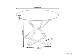 Tavolo da pranzo BOSCO Nero 105 cm 105 cm Vetro temperato