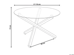 Tavolo da pranzo BUTLER Argento 110 cm 110 cm Vetro temperato