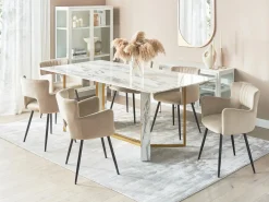 Tavolo da pranzo CALCIO Marmo bianco 200 cm 100 cm