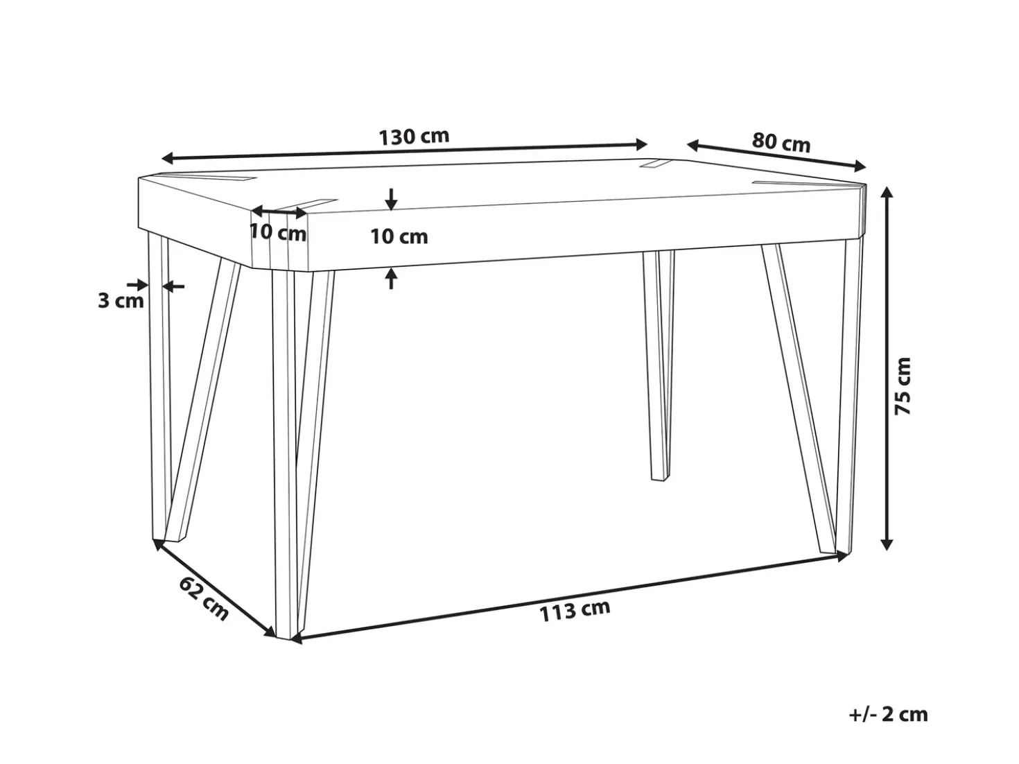 Tavolo da pranzo CAMBELL Marrone chiaro 130 cm 80 cm